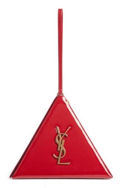 ysl pyramid bag red|SAINT LAURENT Patent Pyramid Clutch Rouge .